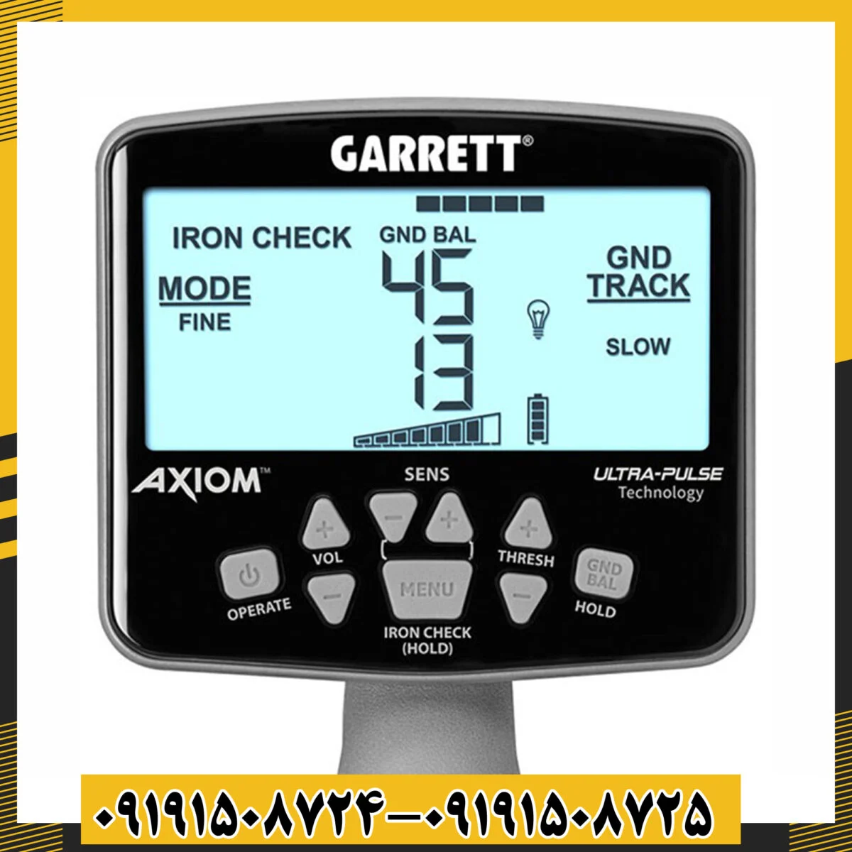 هدفون بیسیم متصل به فلزیاب Garrett Axiom در یک کاوش میدانی 09191508725 - 09191508724